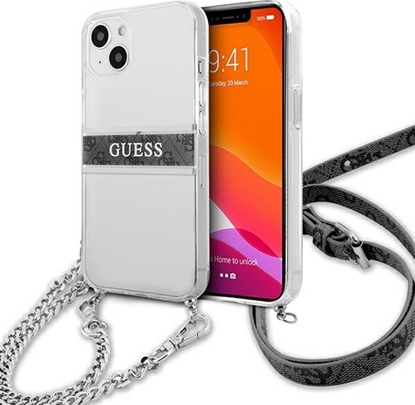 Attēls no Guess GUHCP13SKC4GBSI iPhone 13 mini 5,4" Transparent hardcase 4G Grey Strap Silver Chain