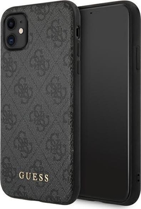 Attēls no Guess Guess GUHCN61G4GFGR iPhone 11 6,1" szary/grey hard case 4G Metal Gold Logo