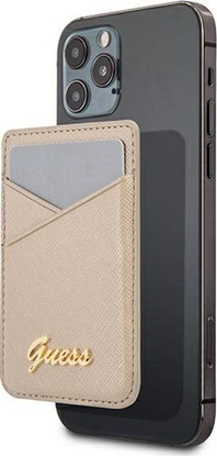 Изображение Guess Kiesze na karty Wallet Card Slot GUWMSSASLGO MagSafe Saffiano zoty/gold