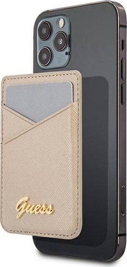 Изображение Guess Kiesze na karty Wallet Card Slot GUWMSSASLGO MagSafe Saffiano zoty/gold
