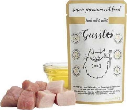 Attēls no GUSSTO GUSSTO sasz.85g FRESH CALF RABBIT /8 Pokarm dla kota z CIELCIN I KRÓLIKIEM