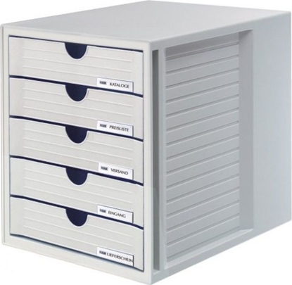 Picture of HAN ZESTAW 5 SZUFLADEK SYSTEM-BOX HAN A4 POLISTYREN SZARY - HN145011-13