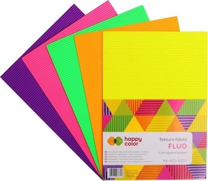 Picture of Happy Color Tektura falista A4/5K mix Fluo HAPPY COLOR