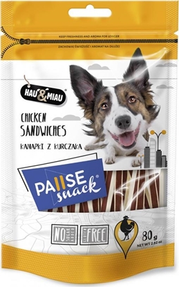 Изображение Hau&Miau Pausesnack przysmak dla psa, kanapki z kurczakiem i dorszem 80g