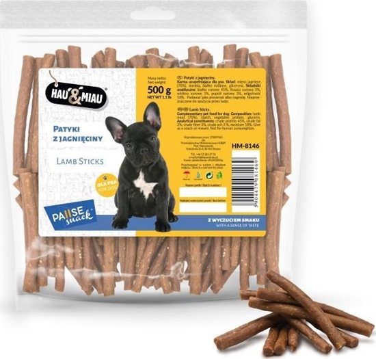 Picture of Hau&Miau Pausesnack przysmak dla psa, patyki z jagniciny 500g