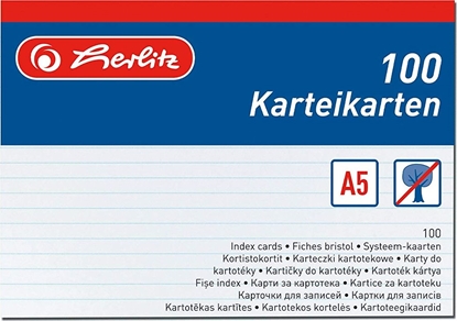 Picture of Herlitz KARTKI KARTOTEKOWE A5/100K LIN HER BIA FOL - 1150507