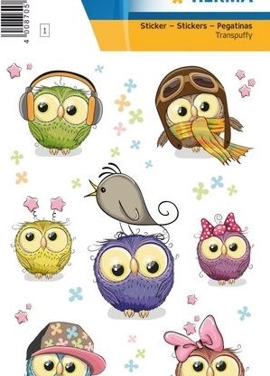 Attēls no Herma Naklejki sodkie sowy, transpuffy - 15399