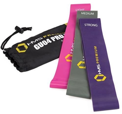 Attēls no HMS Mini Band GU04 Pro Set róne poziomy oporu w zestawie wielokolorowy 3 szt.