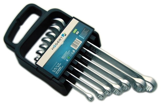 Picture of Högert Technik Zestaw kluczy pasko-oczkowych z grzechotk 7 elementy 10-19 mm (HT1R397)