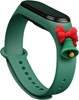 Изображение Hurtel Strap Xmas opaska do Xiaomi Mi Band 4 / Mi Band 3 witeczny silikonowy pasek bransoletka ciemnozielony (dzwonek)