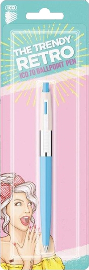 Picture of ICO Dugopis automatyczny ICO Retro 70'C, Pastel, blister, wkad niebieski, mix kolorów