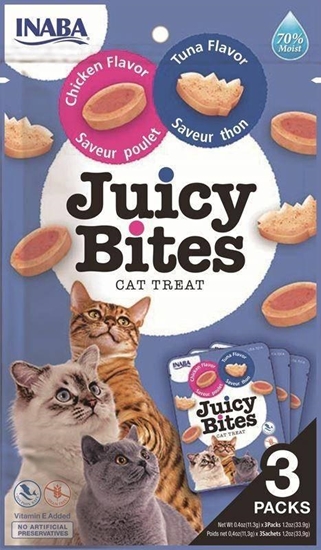 Изображение Inaba Foods Churu Juicy Bites Chicken Tuna 33,9g, przysmak dla kota z tuczykiem