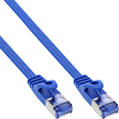 Изображение InLine Płaski Patch kabel, U/FTP, Cat.6A, niebieski, 10m