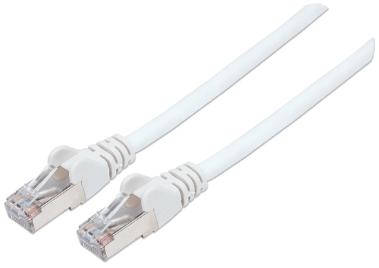 Picture of Intellinet Network Patch Cable, Cat6, 5m, White, Copper, S/FTP, LSOH / LSZH, PVC, RJ45, Gold Plated Contacts, Snagless, Booted, Lifetime Warranty, Polybag