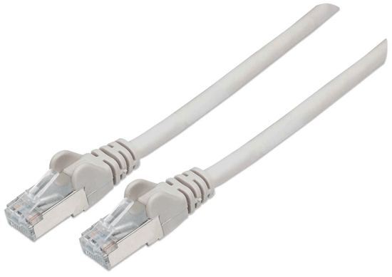 Picture of Intellinet Network Patch Cable, Cat7 Cable/Cat6A Plugs, 3m, Grey, Copper, S/FTP, LSOH / LSZH, PVC, RJ45, Gold Plated Contacts, Snagless, Booted, Lifetime Warranty, Polybag