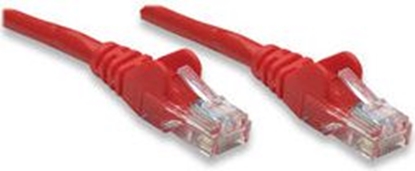Изображение Intellinet Network Patch Cable, Cat5e, 3m, Red, CCA, U/UTP, PVC, RJ45, Gold Plated Contacts, Snagless, Booted, Lifetime Warranty, Polybag