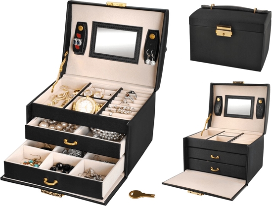 Picture of Iso Trade Szkatuka/ kuferek na biuteri - czarny uniwersalny