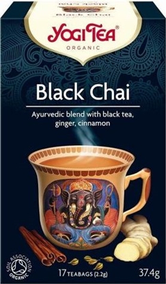 Attēls no Yogi Tea Herbata Czarna Black Chai z Imbirem i Cynamonem Bio (17 x 2,2 g) 37,4 g - Yogi Tea (4012824400658) - 24632