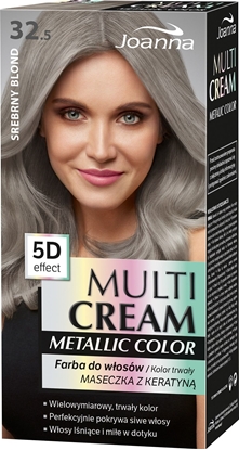 Attēls no Joanna Multi Cream Metallic 5D Effect 32.5 srebrny blond