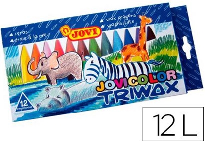 Attēls no Jovi Kredki wiecowe trójktne 12 kolorów (187100)