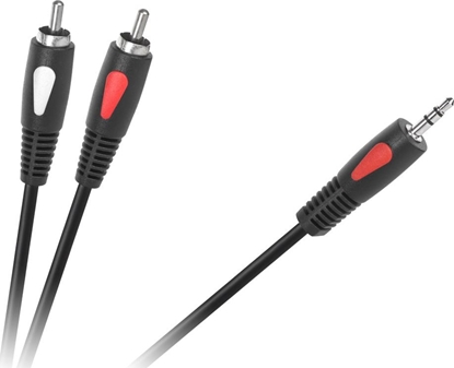 Attēls no Kabel Cabletech Jack 3.5mm - RCA (Cinch) x2 1m czarny (KPO4004-10)