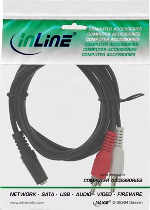 Изображение Kabel InLine Jack 3.5mm - RCA (Cinch) x2 2m czarny (89940C)