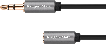 Attēls no Kabel Kruger&Matz Jack 3.5mm - Jack 3.5mm 1m srebrny (KM1229)