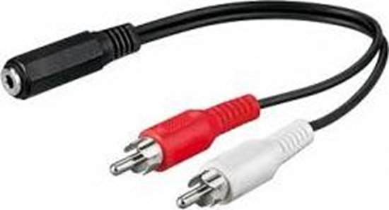 Picture of Kabel PremiumCord Jack 3.5mm - RCA (Cinch) x2 0.2m czarny (kjackcinb02)