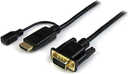 Изображение Kabel StarTech HDMI - D-Sub (VGA) + micro USB 0.9m czarny (HD2VGAMM3)