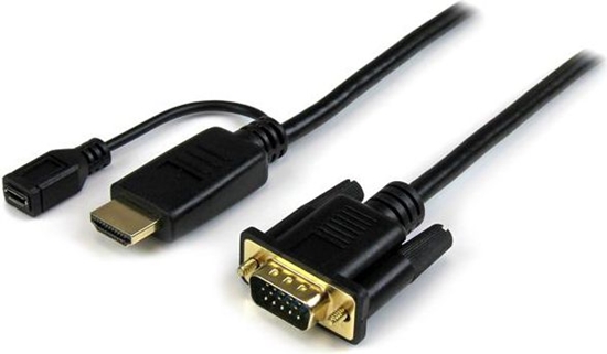 Picture of Kabel StarTech HDMI - D-Sub (VGA) + micro USB 0.9m czarny (HD2VGAMM3)