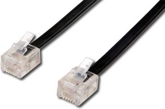 Изображение Kabel telefoniczny 4-żyłowy, RJ11 M-RJ11 M, 6m, czarny, do ADSL modem