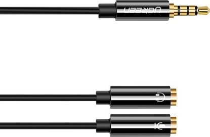 Изображение Kabel Ugreen Jack 3.5mm - Jack 3.5mm x2 0.2m czarny (30620)