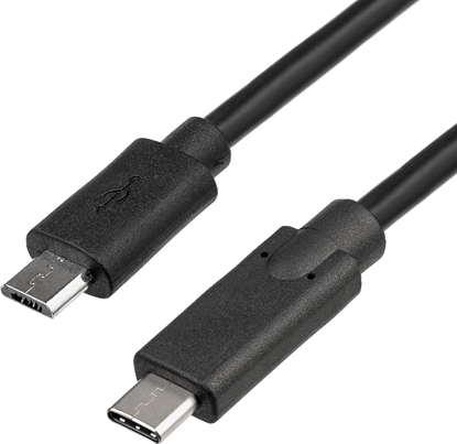 Изображение Kabel USB Akyga USB-C - microUSB 1 m Czarny (AK-USB-16)
