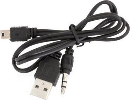 Изображение Kabel USB Aptel USB-A - mini Jack 3.5 mm 0.5 m Czarny (1210-uniw)