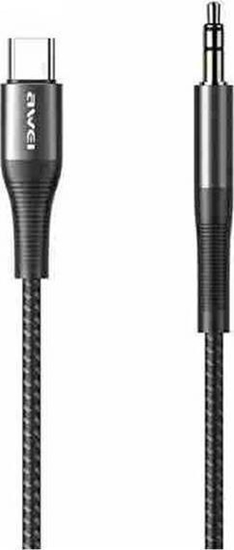 Picture of Kabel USB Awei USB-C - mini Jack 3.5 mm Czarny (6954284001045)