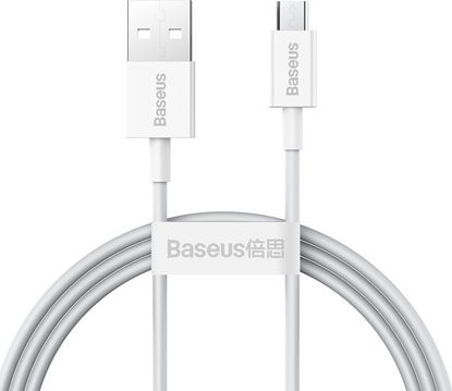 Изображение Kabel USB Baseus USB-A - microUSB 1 m Biały (BSU2824WHT)