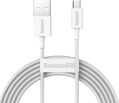 Attēls no Kabel USB Baseus USB-A - microUSB 2 m Biay (BSU2825WHT)