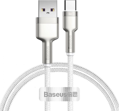 Attēls no Kabel USB Baseus USB-A - USB-C 1 m Biały (BSU3016WHT)