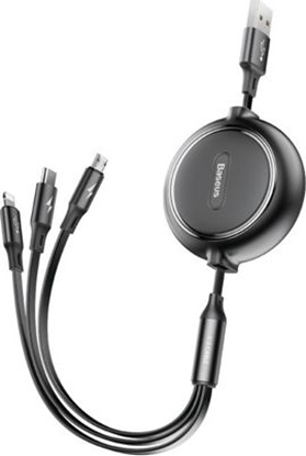 Picture of Kabel USB Baseus USB-A - USB-C + microUSB + Lightning 1.2 m Czarny (46956)