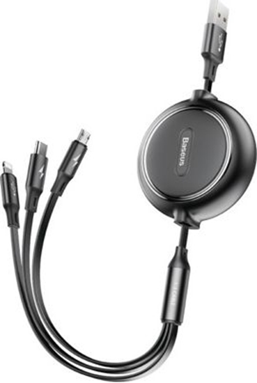 Picture of Kabel USB Baseus USB-A - USB-C + microUSB + Lightning 1.2 m Czarny (46956)