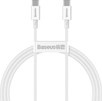 Изображение Kabel USB Baseus USB-C - USB-C 1 m Biały (BSU2849WHT)