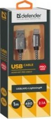 Attēls no Kabel USB Defender USB-A - Lightning 1 m Biały (87809)