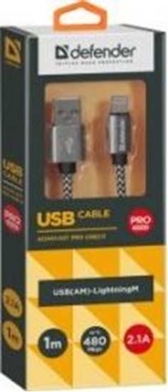Picture of Kabel USB Defender USB-A - Lightning 1 m Biały (87809)