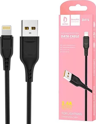 Attēls no Kabel USB Denmen USB-A - Lightning 1 m Czarny (29350)
