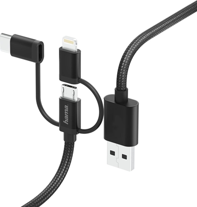 Изображение Kabel USB Hama microUSB - Lightning 1.5 m Czarny (001833040000)