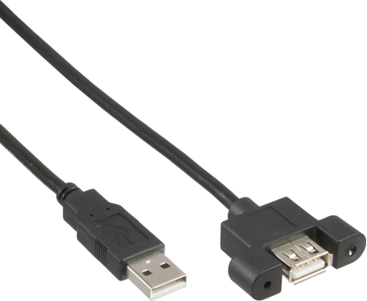 Attēls no Kabel USB InLine USB-A - USB-A 0.6 m Czarny (B-33440E)