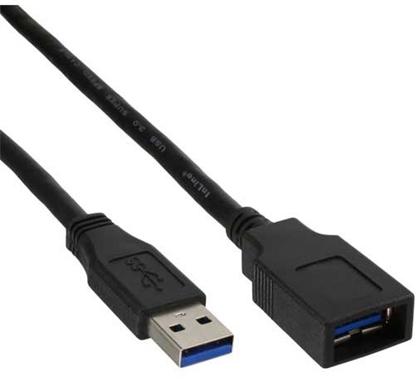 Attēls no Kabel USB InLine USB-A - USB-A 3 m Czarny (35630)