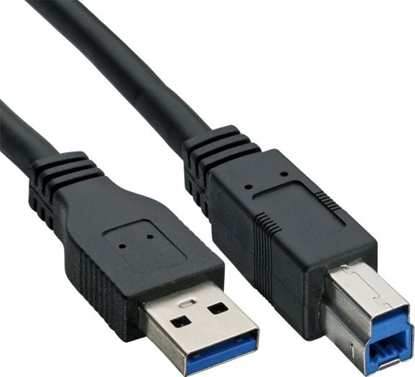 Attēls no Kabel USB InLine USB-A - USB-B 0.3 m Czarny (35303)