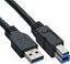 Изображение Kabel USB InLine USB-A - USB-B 0.3 m Czarny (35303)