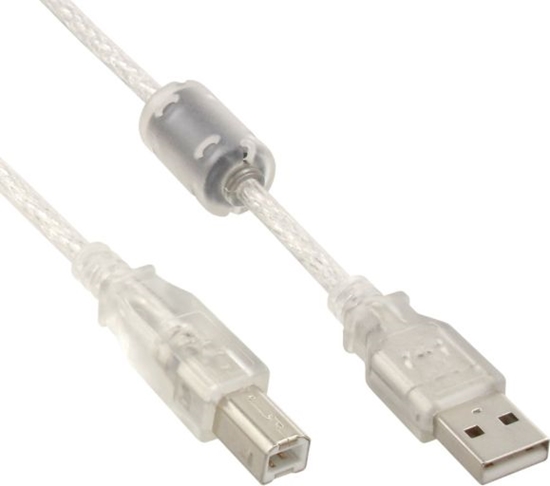 Picture of Kabel USB InLine USB-A - USB-B 0.3 m Przezroczysty (34503)
